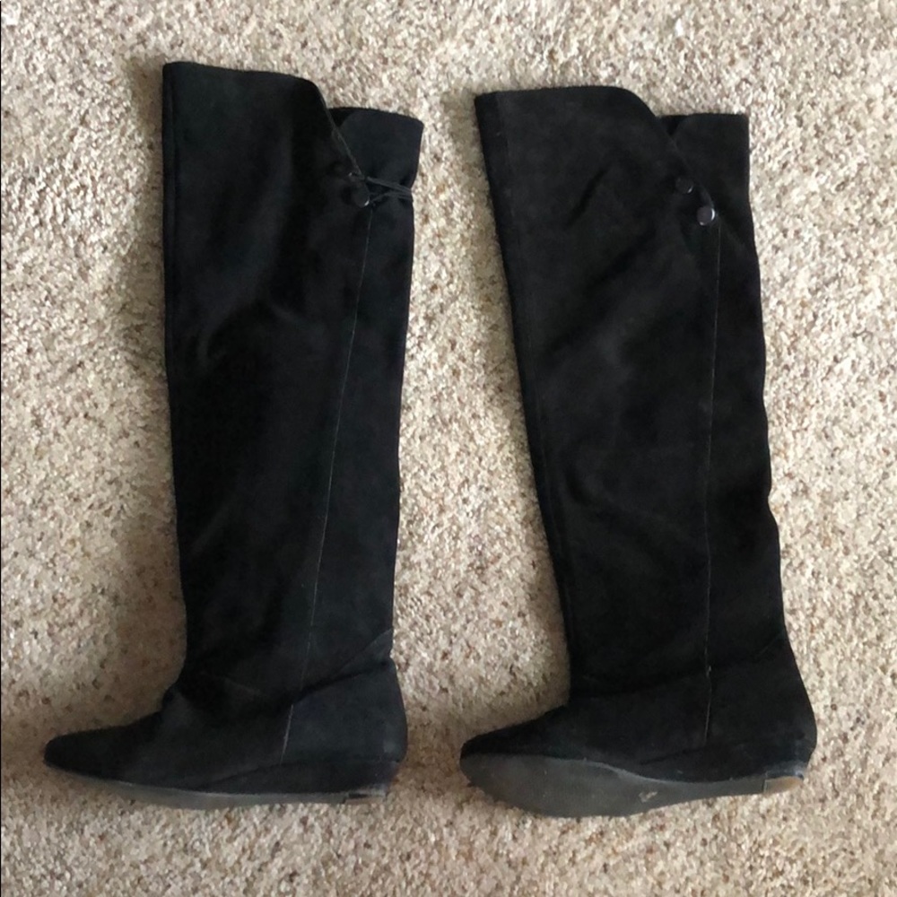 Tall Black faux suede boots